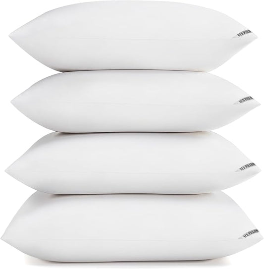 Piwaal Bed Pillows King Size 4-Pack - Down Alternative Plush Fill for Back, Stomach & Side Sleepers - Breathable & Supportive Hotel Style Pillows