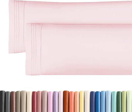 Body Pillowcases Set of 2-20x54 Long Body Pillow Case - Soft Body Pillow Cover for Sleeping & Side Sleepers - Comfy, Wrinkle & Fade Free - Machine Washable w/Envelope Enclosure Lavender Pink