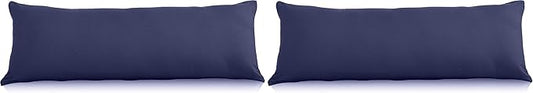 EVOLIVE Ultra Soft Body Pillow Cover/Pillowcases 21"x54" with Hidden Zipper Closure (21"x54" Body Pillow Cover, Navy) (Pack of 2)