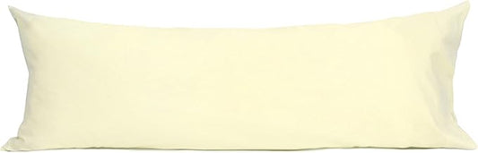 Sunflower Body Pillowcase 100% Cotton Long Pillow Cover/Case Envelope Closure 1 Pack, 20×54 inches Cream, Soft and Breathable