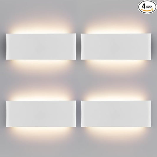 Mille Lucciole 15"Modern LED vanity light,20W Dimmable 5 CCT (3000K-6500K) Adjustable Wall Lamp,Up and Down Wall Lighting,Indoor Wall Sconce for Bedroom,Staircase,Hallway,Dressing Table,4 Pack（White）
