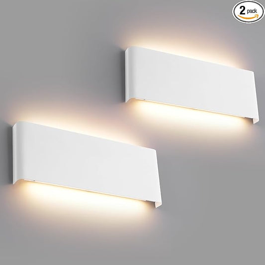 Mille Lucciole 15"Modern LED vanity light,20W Dimmable 5 CCT (3000K-6500K) Adjustable Wall Lamp,Up and Down Wall Lighting,Indoor Wall Sconce for Bedroom,Staircase,Hallway,Dressing Table,2 Pack（White）