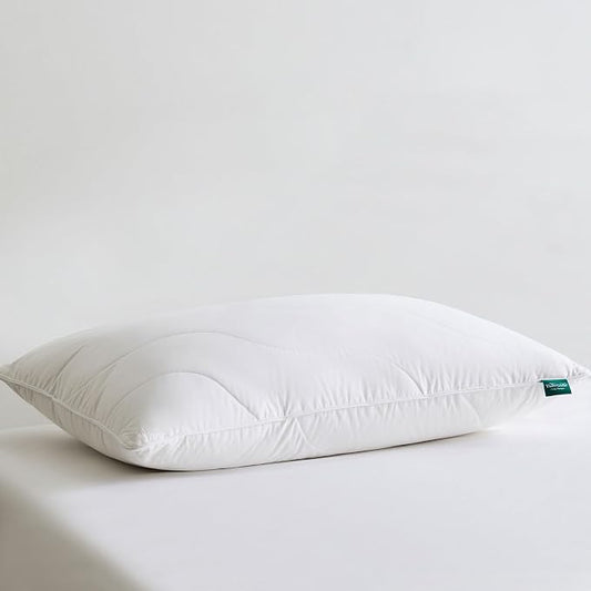 Three Geese White Goose Feather Down Pillows Queen Size Set of 1-100% Cotton, Medium Firm,Soft Support