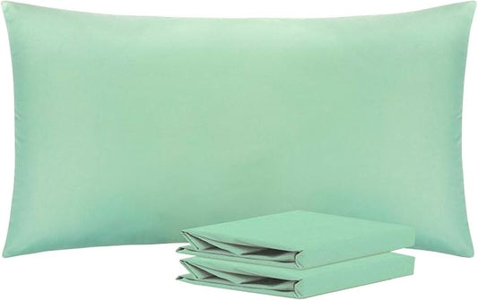 NTBAY King Pillowcase Set - 2 Pack Brushed Microfiber 20x36 Pillowcases - Soft, Wrinkle-Free, Fade-Resistant, Stain-Resistant, Sea Green Pillowcases with Envelope Closure - 20x36 Inches, Sea Green