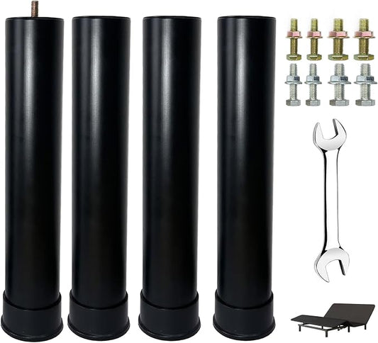 Benbuoo Bed Frame Legs Replacement for Adjustable Base Platform Screw in Support Parts Replaceable Bolts M8 M10 and More Thread Heavy Duty Metal Furniture 13 Inch（4 pcs）
