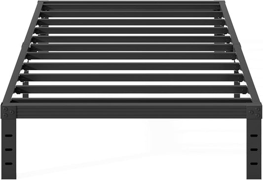 14 inch Twin XL Bed Frame No Box Spring Needed, 3500 lbs Heavy Duty Metal Platform Bed Frames, Non-Slip and Noise-Free Mattress Foundation, Black