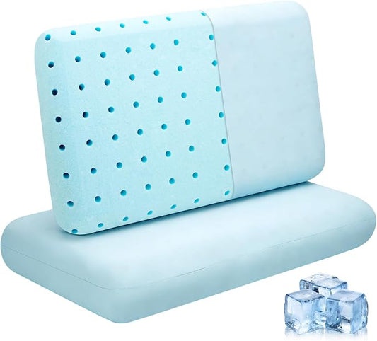HIMOON Cooling Memory Foam Pillow, Bed Pillow for Sleeping, King Size, Breathable Memory Foam, Premium Support with Washable Cover for Back, Side and Stomach Sleepers (2 Packs)