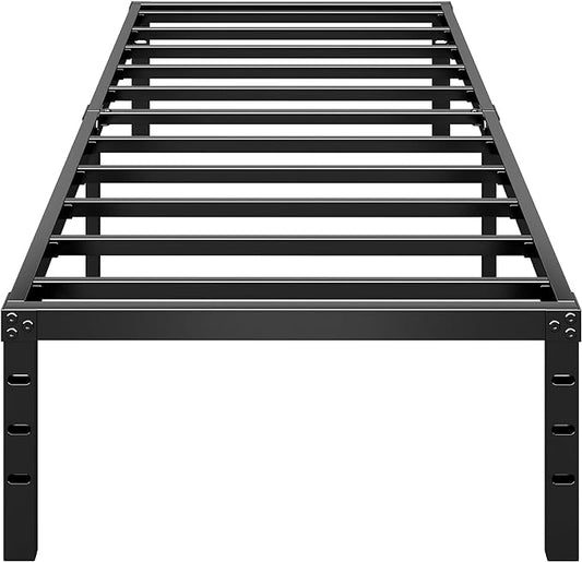 HLIPHA Metal Platform Bed Frame 14 Inch Tall Bed No Box Spring Needed,Twin Size Bed with Sturdy Slat Support,Easy to Assemble,Black