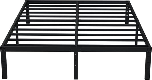 EMODA 14 Inch King Bed Frame No Box Spring Needed, Heavy Duty Metal Platform with Steel Slats, Noise Free, Easy Assembly, Black