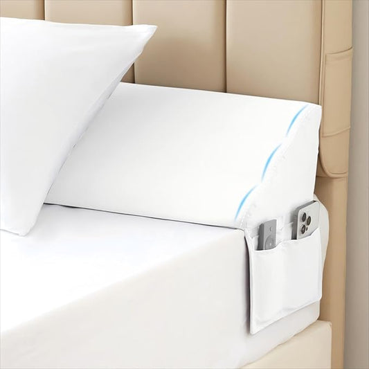 MEGCXIT King Bed Wedge Pillow for Headboard, Bed Gap Filler, Triangle Pillow Wedge for Headboard Gap, Bolster Pillows for Beds, Anti-Slip Mattress Wedge Gap Filler, 76"×10"×6", White
