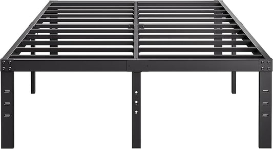 18 Inch Bed-Frames-Full, Heavy Duty Black Tall Metal Bed Frame No Box-Spring Needed, Easy Assembly, Under Bed Storage, Noise Free Mattress-Foundation Support up to 2000Lbs