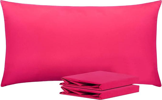 NTBAY King Pillowcase Set - 2 Pack Brushed Microfiber 20x36 Pillowcases - Soft, Wrinkle-Free, Fade-Resistant, Stain-Resistant, Magenta Pillowcases with Envelope Closure - 20x36 Inches, Magenta