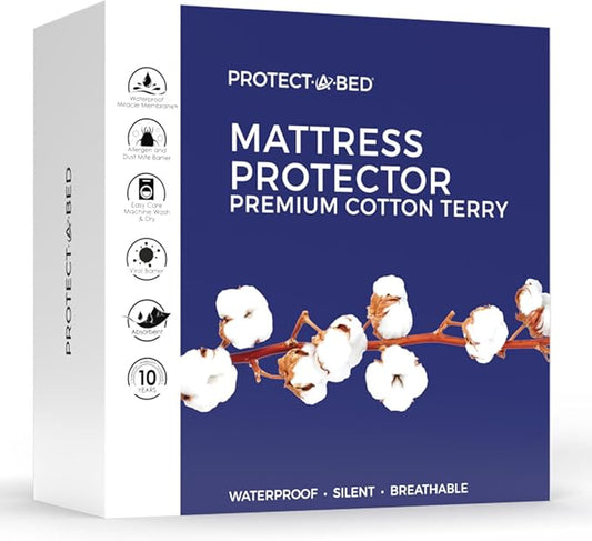 Premium Cotton-Terry Mattress Protectors (Twin XL)