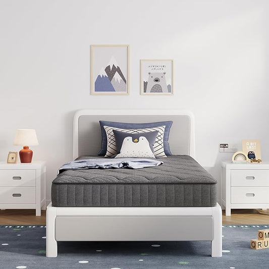 Avenco TwinXL Mattress, 6 Inch TwinXL Size Mattress in a Box for, Medium Firm Hybrid Mattresses with Bonnell Spring and Gel Memory Foam for Cool Night Sleep & Pressure Relief, CertiPUR-US Certified