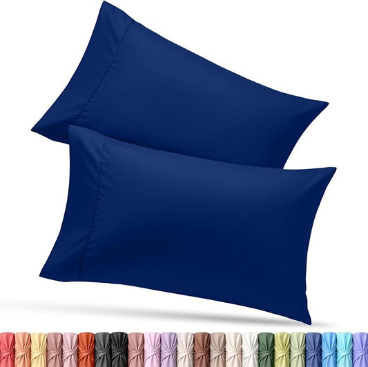 Utopia Bedding Standard Pillow Cases - 2 Pack - Envelope Closure - Soft Brushed Microfiber Fabric - Shrinkage and Fade Resistant Pillow Covers Standard Size 20 X 26 Inches (Standard, Royal Blue)