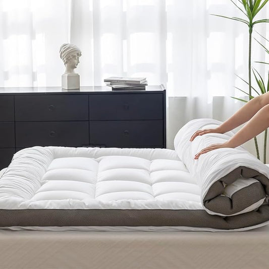 Ultimate Comfort and Cooling: 100% Cotton 2" Thick King Mattress Topper - Luxurious Softness, Good for Back Pain, Revolutionary Cooling Technology, No-Slip Design, Ideal for Deep Sleep Mattress Pad