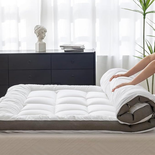Ultimate Comfort and Cooling: 100% Cotton 2" Full Mattress Topper - Luxurious Softness, Good for Back Pain, Revolutionary Cooling Technology, No-Slip Design, Ideal for Deep Sleep Mattress Pad