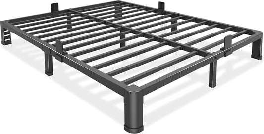 Bilily 6 Inch California King Bed Frame with Round Corner Leg,Heavy Duty Low Cal King Size Bed Frame Metal Platform,No Box Spring Needed,Easy Assembly,Noise-free,Headboard Compatible,Extra Large,Black