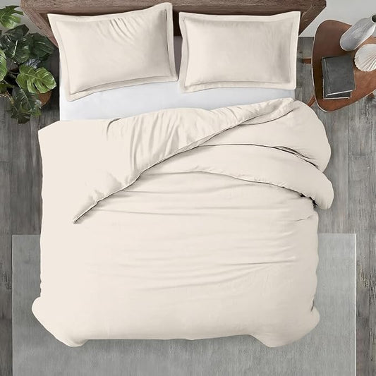 Kotton Culture 1 Pc 120"x120" Duvet Cover Super King Plus/Super Oversize King Size 100% Egyptian Cotton - 600 TC Comforter Cover, Zipper Closure & Corner Ties - Fits Only Extra Large Inserts - Ivory