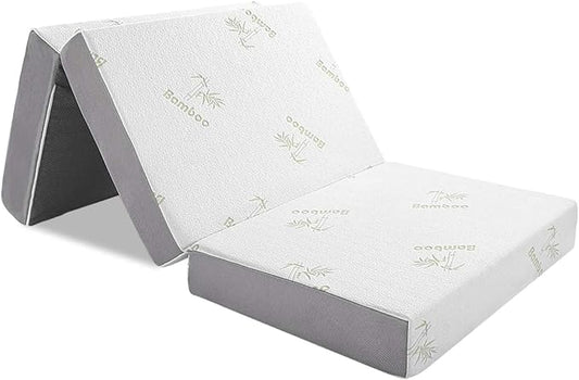 Inofia 6 Inch Folding Mattress, Memory Foam Tri-fold Mattress with Removable Cover, Foldable Floor Bed, Medium Firm, Full Size (75" x 54" x 6")