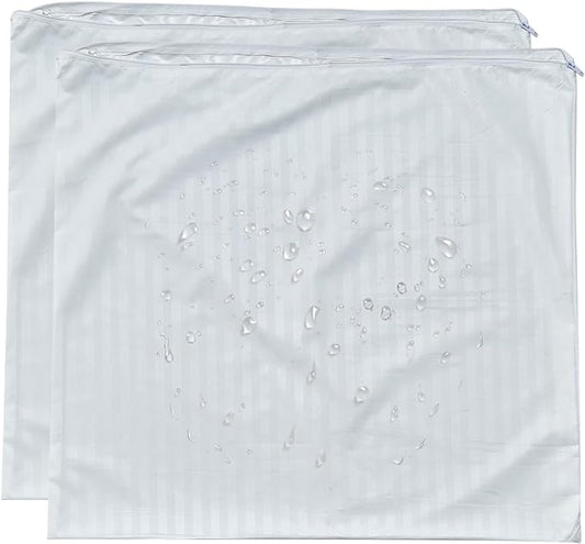 Kingnex Feather Proof Euro Pillow Protectors 24x24 Set of 2 Waterproof Cover for Goose Down Square Throw Pillows 2 Pack