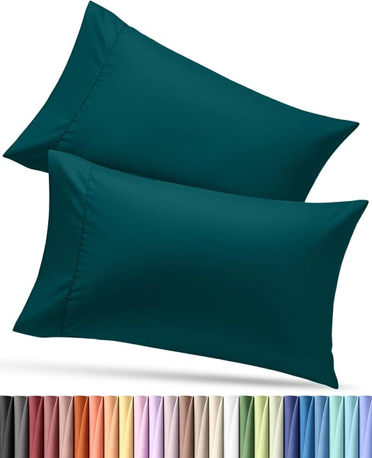 Utopia Bedding Pillow Cases Standard Size 2-Pack – Soft Brushed Microfiber – Envelope Closure – Perfect for Hospitals, Hotels, Guest Rooms – Oeko-TEX Certified, 20x26 Inches (Teal)
