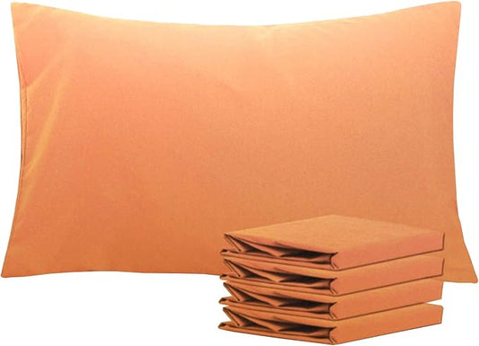 NTBAY Queen Pillowcase Set - 4 Pack Brushed Microfiber 20x30 Pillowcases - Soft, Wrinkle-Free, Fade-Resistant, Stain-Resistant, Pale Orange Pillowcases with Envelope Closure - 20x30 Inches
