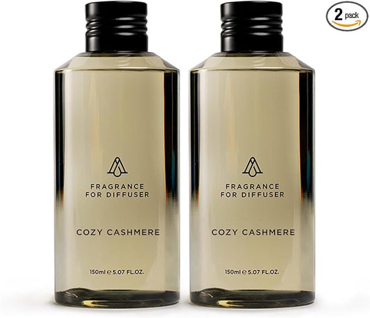 AromaPlan Hotel Scents Cozy Cashmere 5 Fl Oz (2 Pack), Luxury Aroma & Hotel Fragrance Diffuser Oil- Hotel Diffuser Oil for Aromatherapy- USA Made, Bigger Bottle, Bolder Aroma & Longer Lasting