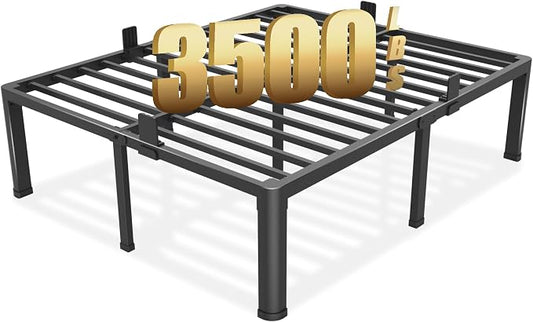 Yitong Angel 18 inch California King Bed Frame with Round Corner Legs Mattress Slide Stopper,3500 lbs Heavy Duty Metal Platform,Steel Slat Support,No Box Spring Needed,Easy Assembly,Noise Free