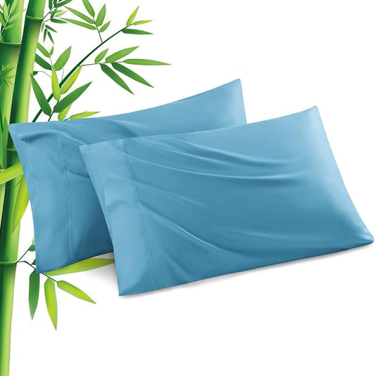 Pillowcases Queen Size 2 Pack, Viscose Cooling Pillow Cases with Envelope Closure, Cool & Breathable Pillow Cover for Hot Sleepers and Night Sweats, 20" x 30"