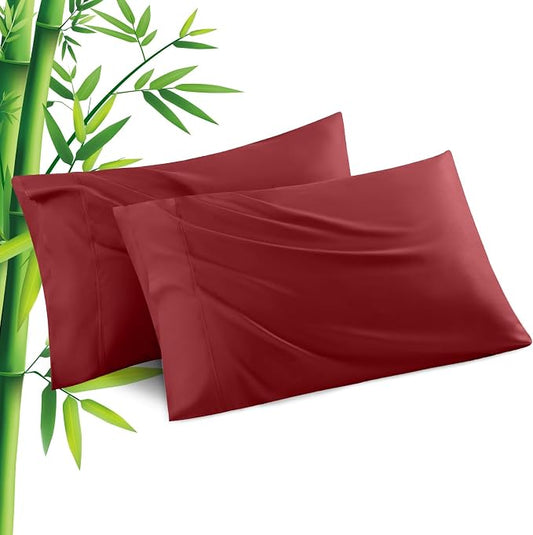 Pillowcases Queen Size 2 Pack, Viscose Cooling Pillow Cases with Envelope Closure, Cool & Breathable Pillow Cover for Hot Sleepers and Night Sweats, 20" x 30"