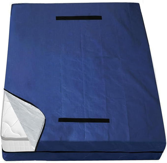 Mattress Bags for Moving and Storage,Waterproof Mattress Cover for Moving with Heavy Duty Handles, Strong Zipper, Reusable Mattress Storage Bag, Moving Supplies & Moving Bags,Full Size,Navy,2 Pack