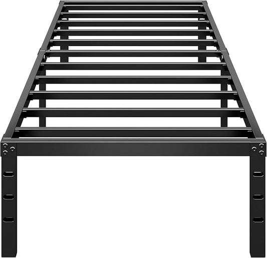 HLIPHA Metal Platform Bed Frame 12 Inch Tall,No Box Spring Needed,Twin Size Bed with Heavy Duty Strong Support Slats,Easy to Assemble,Black