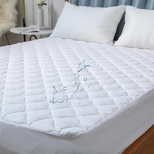 Quilted Waterproof Short King Mattress Protector Pad for 72x75 RV Short King Cal Bed with Stretchy Pocket Soft Brushed Surface Mattress Topper Cover