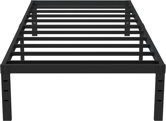 Upcanso 16 Inch Twin XL Bed Frames, Metal Platform Twin XL Bed Frame with Storage, 2,500 lbs Heavy Duty Steel Slats Support, Easy Assembly Mattress Foundation, Black