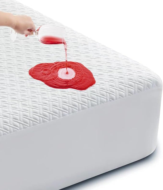 Cozymaker Full Size 100% Waterproof Mattress Protector, Cooling Mattress Cover Fitted 8-21" Deep Pocket, 3D Air Fabric Soft Breathable Noiseless Washable