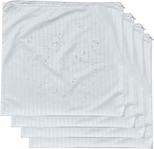 Kingnex 4 Pack Waterproof Feather Proof Striped Pillow Protectors Drool Proof 14"x26" or 16"x26" Pillow Cover