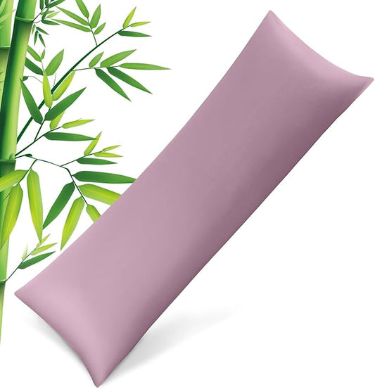 Body Pillowcase with Zipper Cooling Viscose from Bamboo Zippered Pillowcases, Cool & Breathable Body Pillow Cover for Hot Sleepers and Night Sweats, 20" x 54"