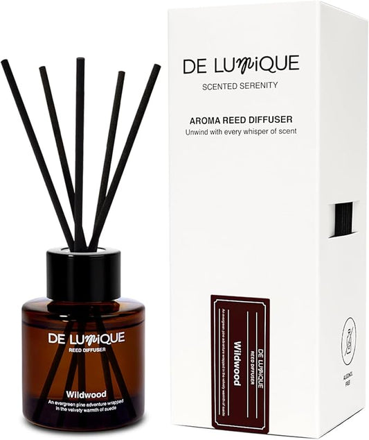 Wildwood Scent Reed Wildwood Reed Diffuser – Long Lasting diffusers for Home – Luxury Home Fragrance Diffuser with Pine, Suede, Patchouli & Sandalwood – Scented Room Aroma Sticks – 50ml