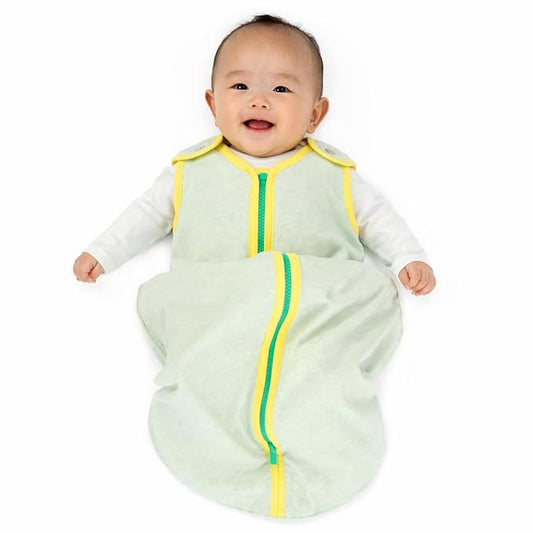 Baby Deedee Sleep Nest Lite - Baby Sleep Sack 0.6 TOG 0-6 Months, Sleeping Bag with Soft Cotton & Patented Shoulder Snaps, Newborn Wearable Blanket for Boys & Girls, Lemon Mint