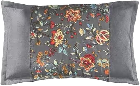 Herbal Bliss Pillow for Sleeping - Natural Fillings with Lavender & Mugwort Soothing Aromatherapy for Adults & Kids, Relief for Allergy Season, Support Deep Relaxation and Easier Breathing（Grey）