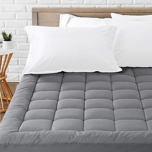 LEISURE TOWN Cotton Mattress Pad Twin XL Size Fitted Quilted Mattress Cover Pillow Top Mattress Topper Cooling Soft Breathable Mattress Protector with 8-21 Deep Pocket,Machine Washable (39x80 Grey)