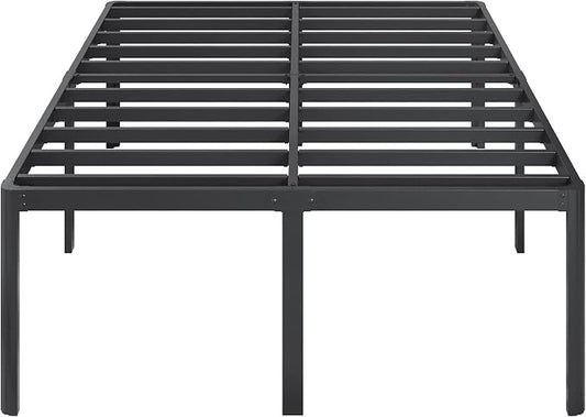 Lutown-Teen 22 Inch High Queen Bed Frame with Rounded Corner Legs, Heavy Duty Metal Queen Platform Bed Frame with Steel Slats Support, No Box Spring Needed, Noise Free, Easy Assembly