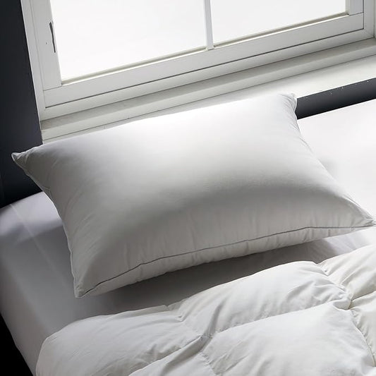 Globon King Size Firm Down Feather Pillow,Hotel Collection Bed Pillow for Side & Back Sleepers, 100% Cotton Cover, Luxury 3-Layer Support Pillow, 20x36 Inch (1 Pack)