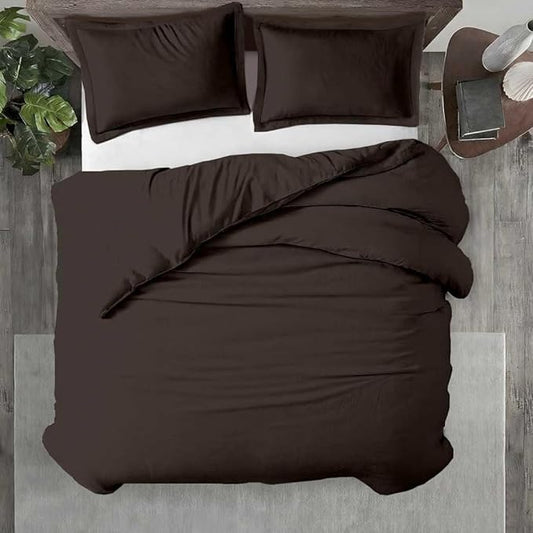 Kotton Culture Custom Duvet Cover - 100% Egyptian Cotton 600 Thread Count Soft Breathable Durable Customizable Comforter Cover(Desired Dimensions)- Zipper Closure & 7 Internal Ties - Chocolate