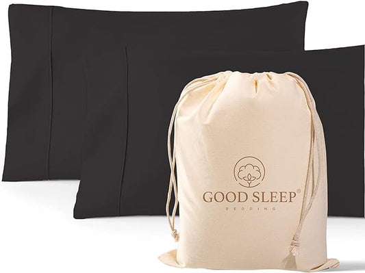 1000 TC Dark Gray King Pillowcases Set of 2 100% Egyptian Cotton Pillow Cases with Long Staple Cotton & Sateen Weave, Silky Soft Hotel - Like Bed Pillow Covers for Comfy Sleeping, Snug Fit