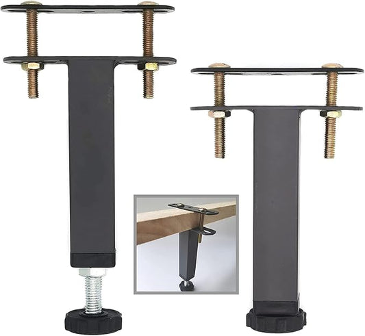 4Pcs Adjustable Height Center Support Leg for Bed Frame, Steel Bed Frame or Wooden Bed Center Slat Support Leg, Sofa Furniture Cabinet Feet (Grey, Height:7.8 to 10.6 inches)