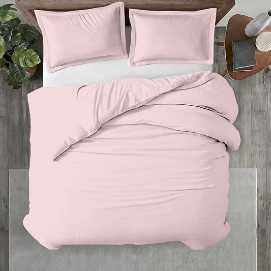 Kotton Culture 3 Pc 120"x120" Duvet Cover Set Super King Plus/Super Oversize King 100% Egyptian Cotton - 600 TC Comforter Cover, Zipper Closure & Corner Ties -Fits Only Extra Large Inserts -Pink Blush