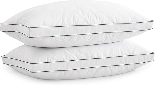 Goose Down Pillows Queen Size Set of 2 – 750 Fill Power Hotel Quality, Ultra Soft Yet Supportive for Side/Back/Stomach Sleepers, Breathable Cotton Cover & Oeko-TEX Certified