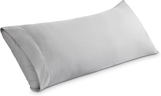 Bare Home Microfiber Body Pillow Cover - Ultra Soft & Cooling - Double Brushed - Envelope Closure - Easy Care (20''x54'' Body Pillow Cover, Cloud Grey)